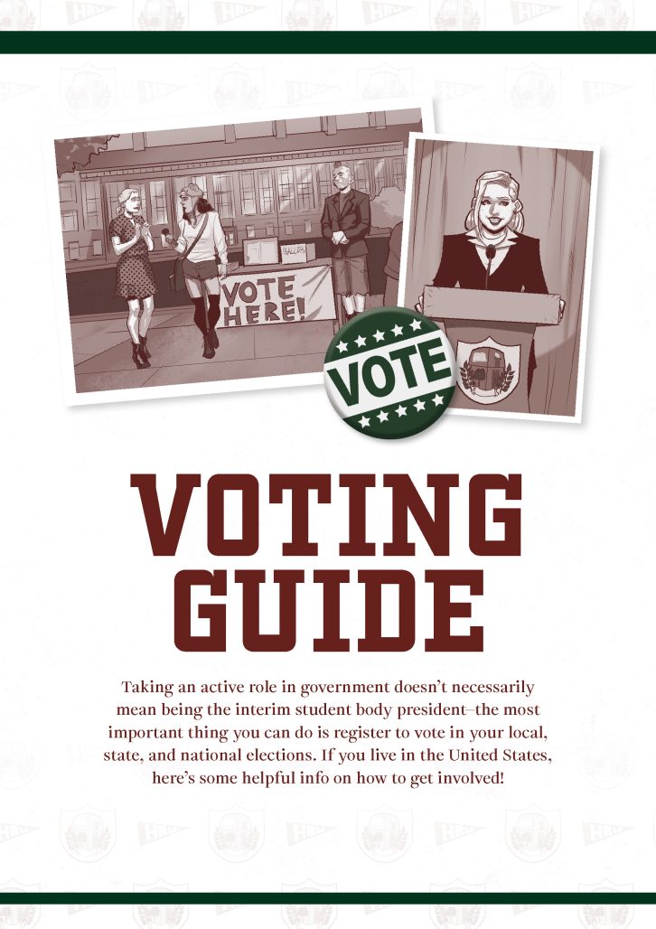 Voter Guide from Student Government graphic novel
