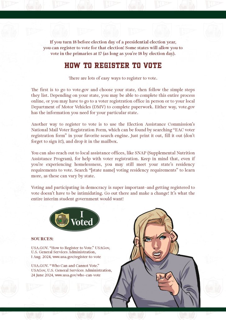 Voter Guide from Student Government graphic novel