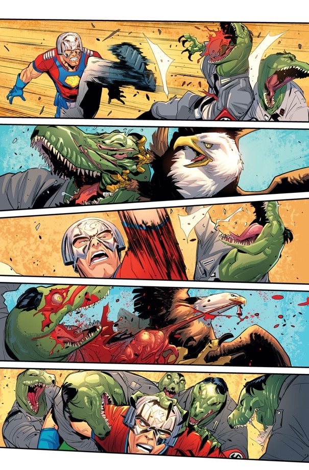 Peacemaker Presents: The Vigilante/Eagly Double Feature! #1 interior art by Matteo Lolli and John Kalisz