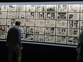 Deb’s Travel Diary Day 1: Manga, BD, & Comics Exhibit at the Pompidou Chapters from page from "Hell Baby" by Hideshi Hino