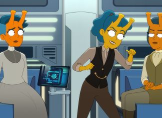 Exclusive Clip: Preview a scene from the next STAR TREK: LOWER DECKS Mariner, Tendi and T'Lyn disguised as aliens on Star Trek: Lower Decks.