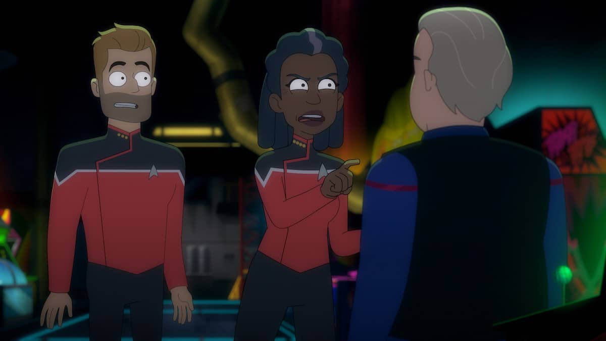 Ransom and Freeman with Gene in the Starbase 80 arcade.