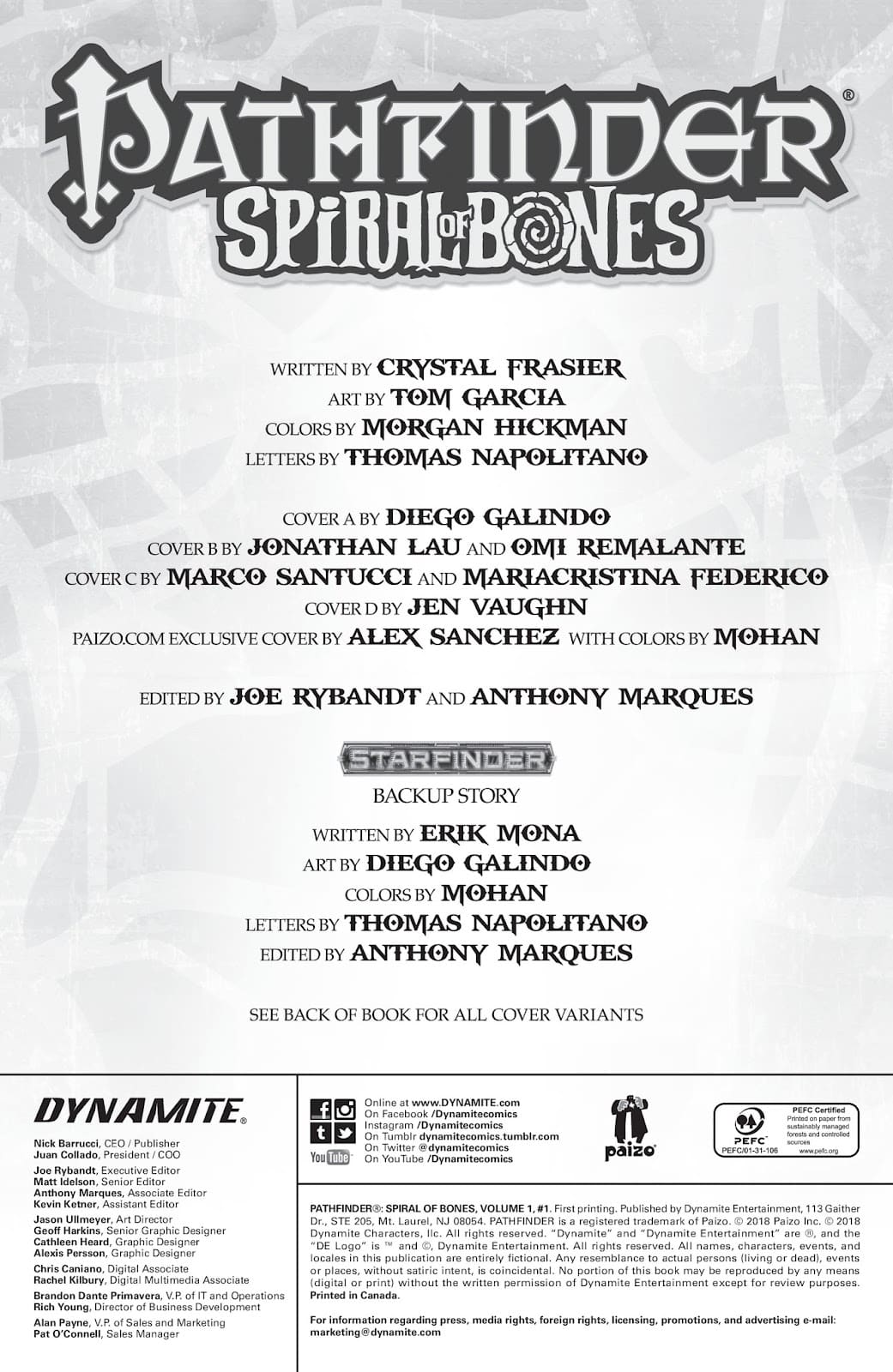Pathfinder Dynamite Comics Preview