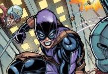 The Return of Gwen Stacy is a return to Gwenpool?! Comic art of the Original Gwen Stacy now as the evil Gwenpool chopping someone's head off