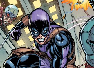 The Return of Gwen Stacy is a return to Gwenpool?! Comic art of the Original Gwen Stacy now as the evil Gwenpool chopping someone's head off