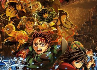 DEMON SLAYER: INFINITY CASTLE ARC FIRST MOVIE lights July 2025 up Demon Slayer: Infinity Castle poster detail