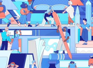 MoCCA ’25 Interview: On unique perspectives with this year’s badge artist Olivia Fields Art by Olivia Fields: a series of tiny people working together to draw