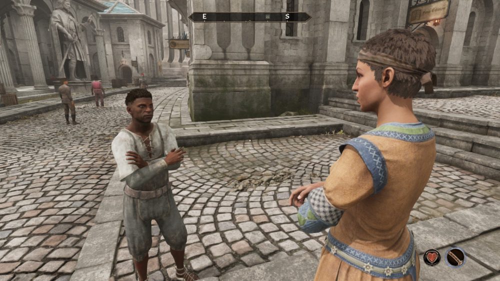 two npcs have an exchange of dialogue within the imperial city.
