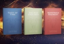 The Beat Digest 04/22/25: The Discworld Graphic Novel Universe is coming Left to right: prospective covers for the Thief of Time, The Wee Free Men, and Monstrous Regiment graphic novels