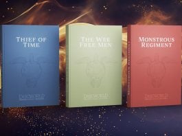 The Beat Digest 04/22/25: The Discworld Graphic Novel Universe is coming Left to right: prospective covers for the Thief of Time, The Wee Free Men, and Monstrous Regiment graphic novels