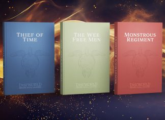 The Beat Digest 04/22/25: The Discworld Graphic Novel Universe is coming Left to right: prospective covers for the Thief of Time, The Wee Free Men, and Monstrous Regiment graphic novels