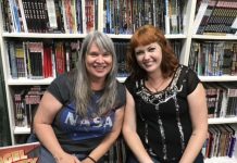 Interview: Janet Harvey on HIGH STREET HELLCATS, with exclusive art page! Janet Harvey and Megan Levens at an Angel City signing