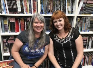 Interview: Janet Harvey on HIGH STREET HELLCATS, with exclusive art page! Janet Harvey and Megan Levens at an Angel City signing