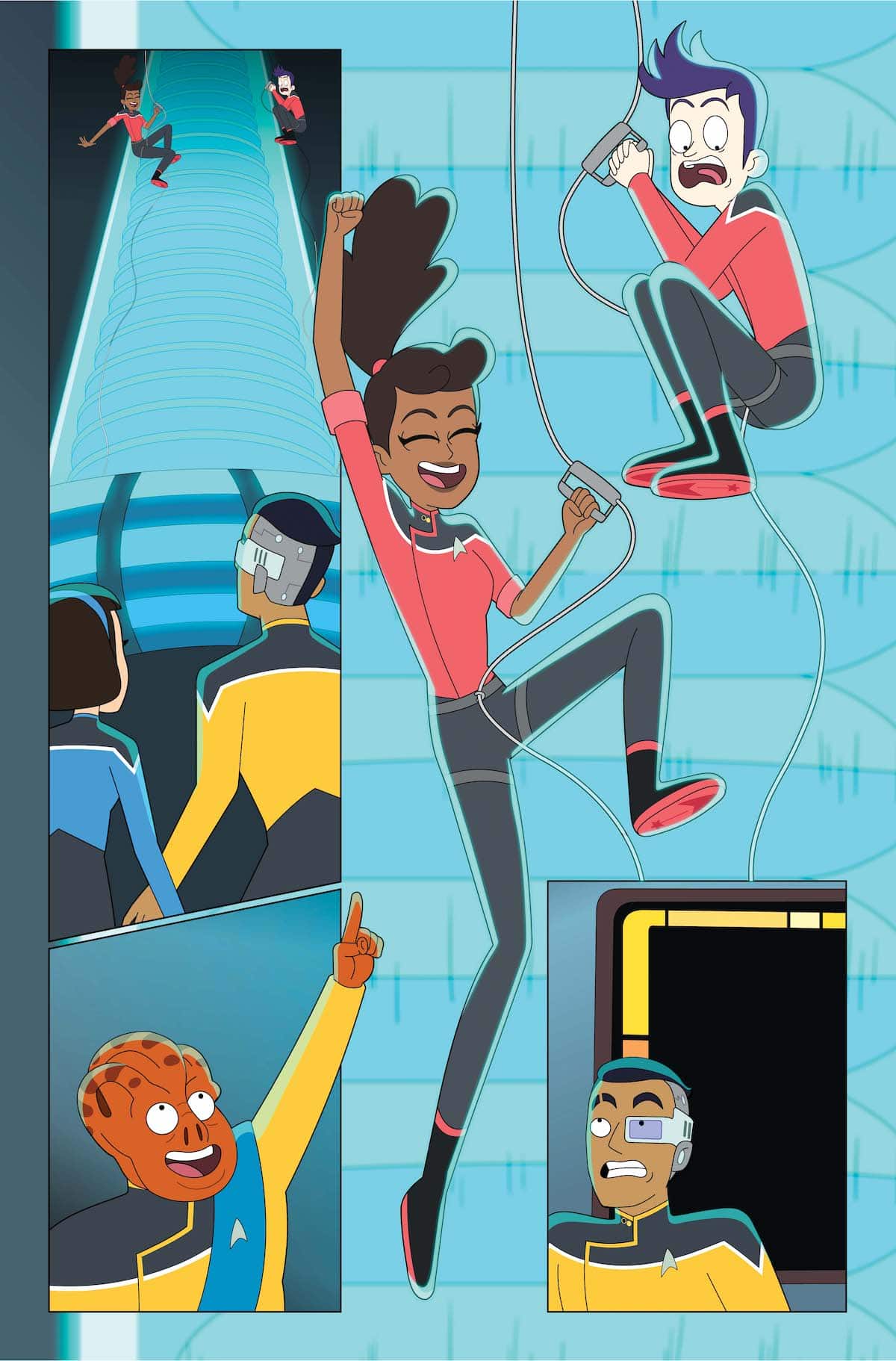 When T'lyn and Rutherford were shocked, Boimler and Mariner knocked back Cerritos Warp Core, and Kayshon looked happy.