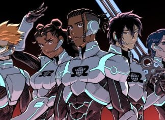 CoryxKenshin’s MONSTERS WE MAKE becomes fastest selling indie manga in the U.S Monsters We Make banner consisting of a lineup of our main characters from left to right against a black and red gradient background.