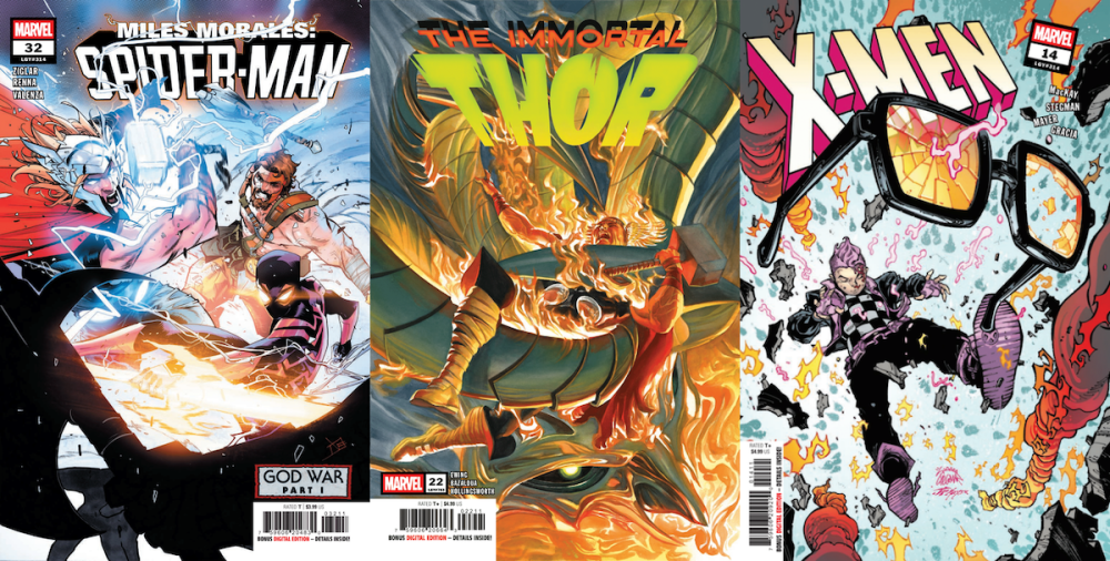 Cover to Miles Morales: Spider-Man, Immortal Thor and X-Men