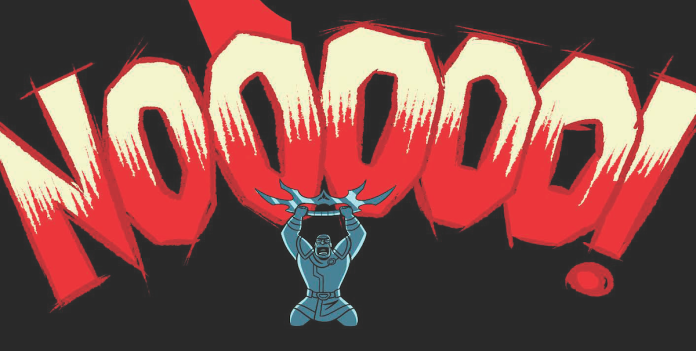 Shaxs' Worst Day Shaxs screams "no" while holding a bat'leth above his head. From Shaxs' Worst Day.