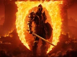Review: The Elder Scrolls IV: Oblivion Remaster is an RPG gem for 2025 Art of a man in full imperial steel armor, armed with a sword and sheild stands in front of an oblivion gate made out of fire. The cover art for The Elder Scrolls IV: Oblivion Remaster