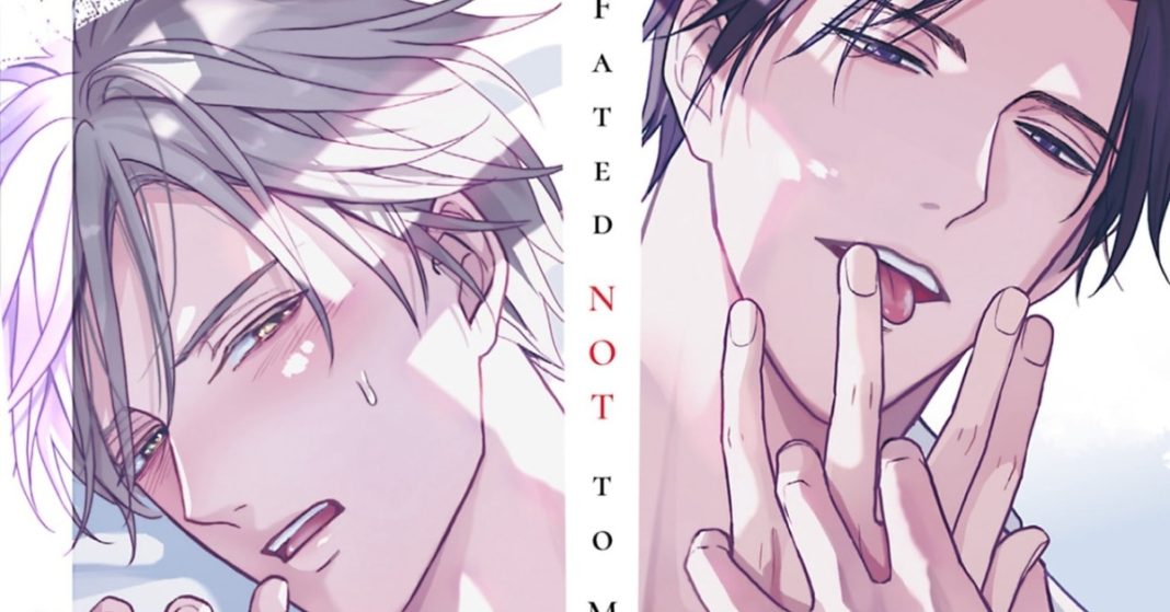 Two men stare at each other lustfully during foreplay.