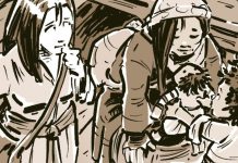 Exclusive Preview: BLOOD AND FIRE concludes the Mordecai Crow trilogy Blood and Fire (Mordecai Crow #3) interior art (cropped)