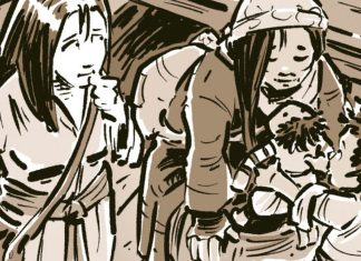 Exclusive Preview: BLOOD AND FIRE concludes the Mordecai Crow trilogy Blood and Fire (Mordecai Crow #3) interior art (cropped)