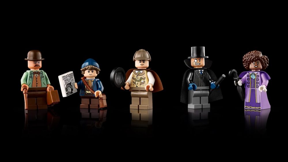 Lego Sherlock Holmes Book Nook Minifigs: Dr John Watson, Paige, Sherlock Holmes, Professor Moriarty, Irene Adler