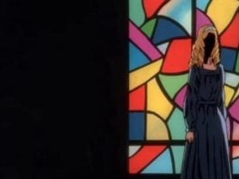 Comics Beat’s Top Six 20th Century Shojo Anime That Slap screencap from dear brother depicting a character standing against a stained glass window in heavy shadow