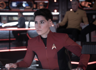Review: Can STAR TREK: STRANGE NEW WORLDS Season 3 top the show’s stellar second season? Ortegas on the bridge of the Enterprise, with Pike and Spock behind her. From Star Trek: Strange New Worlds Season 3.