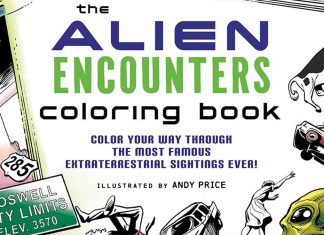 Horror Beat: Color Little Green Men any other color you want with THE ALIEN ENCOUNTERS COLORING BOOK coloring
