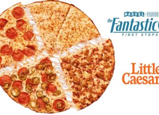 Little Caesars goes for four sets of toppings with FANTASTIC FOUR-N-ONE pizza, but who’s which slice?