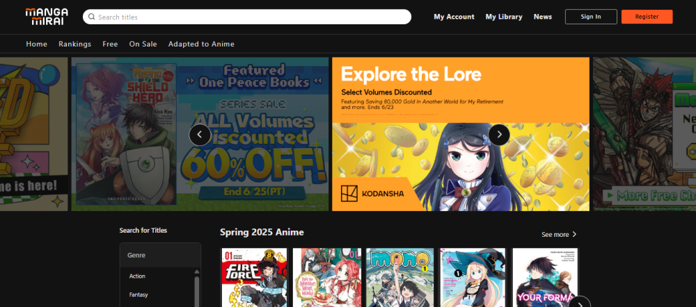 Manga Mirai's former homepage