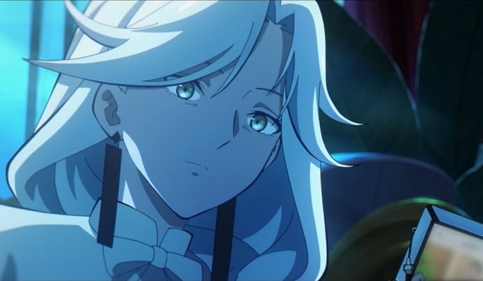 queen arc header to be hero x featured image. queen, a pensive white haired woman, looks into phone screen