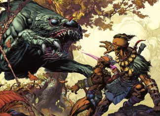 Skybound and Image comics announces SKINBREAKER by Kirkman, Finch, and Leoni Banner featuring art from Skinbreaker.