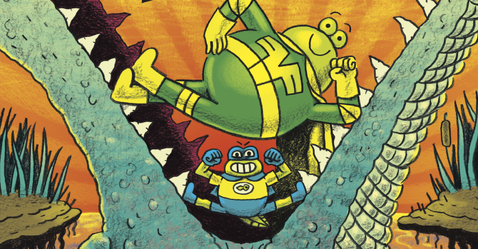 Fantastic Frog Tad Lad Fantastic Frog and Tad Lad inside the jaws of an alligator