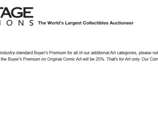 Heritage Auctions raises Buyer’s Premium to 25%