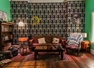 The BBC Sherlock TV Show Lives On A familiar wallpaper in the 221B setting from the London Sherlock Escape Room
