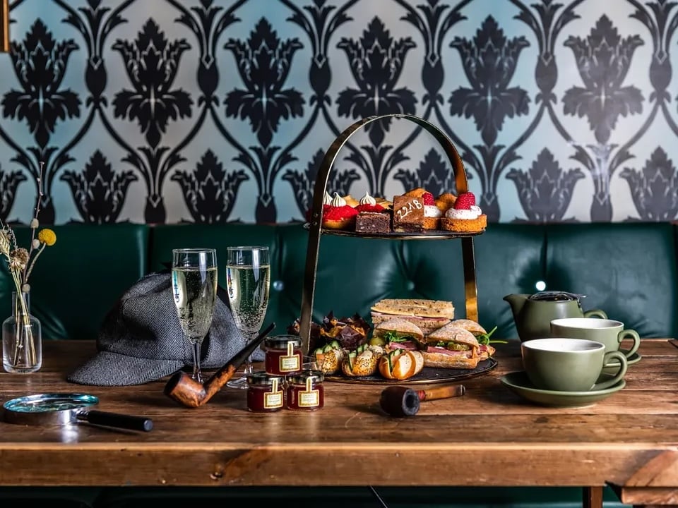 Sample afternoon tea at the Sherlock Escape Room