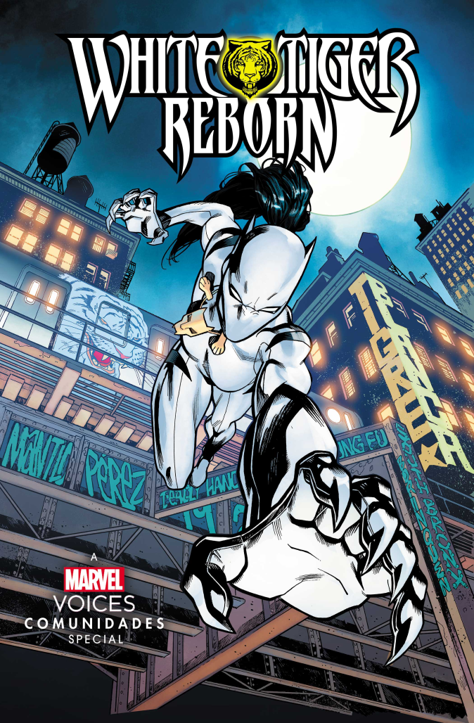 the White Tiger, Ava Ayala, pounces from a rooftop to stop crime!
