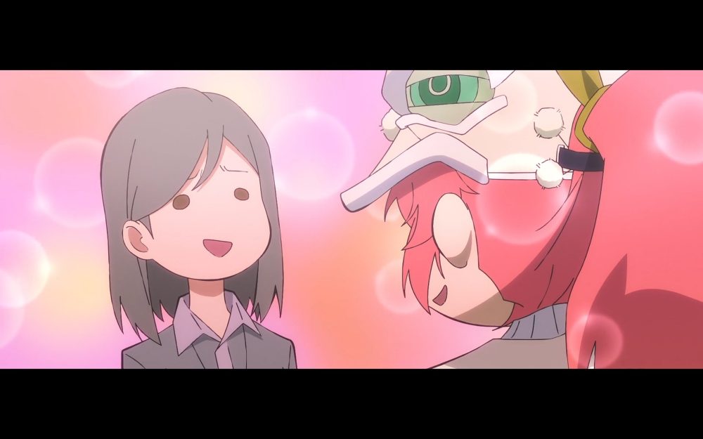 a chibi drawing of loli speaks to a chibi drawing of nuonuo