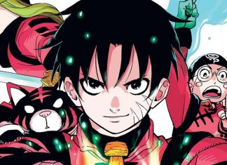 Beat’s Bizarre Adventure: JIANGSHI X hops to it jiangshi x featured image. a boy poses with his two friends and a red and black miniature tiger.