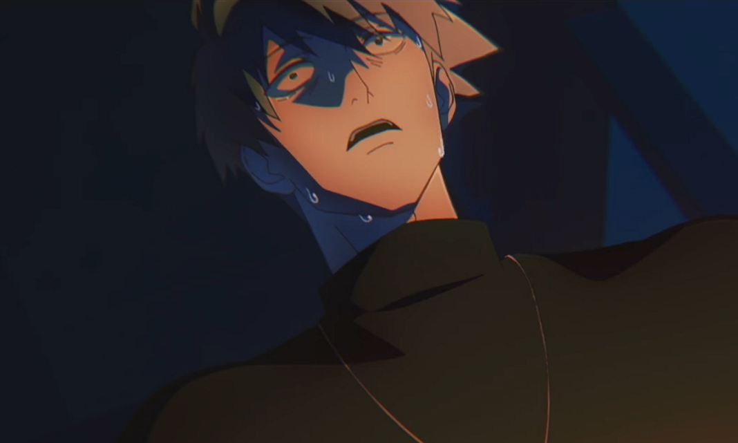 to be hero x featured to be hero x feature image. a distressed ghostblade wearing a black shirt sweats heavily