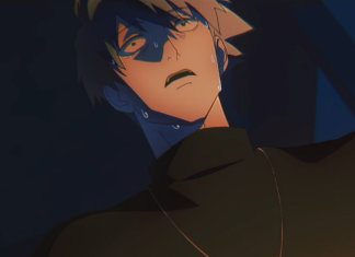 Anime Review: TO BE HERO X’s Ghostblade arc is a return to form to be hero x feature image. a distressed ghostblade wearing a black shirt sweats heavily