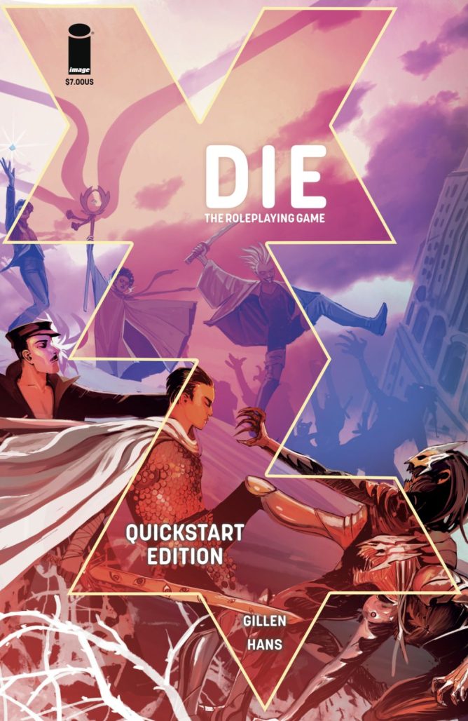 DIE: The Roleplaying Game's new quickstart cover, by Stephanie Hans