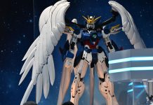 SDCC ’25: Bandai Namco is bringing the con experience to everyone Wing Gundam statue from Mobile Suit Gundam Wing at the Gunpla booth at SDCC 2025