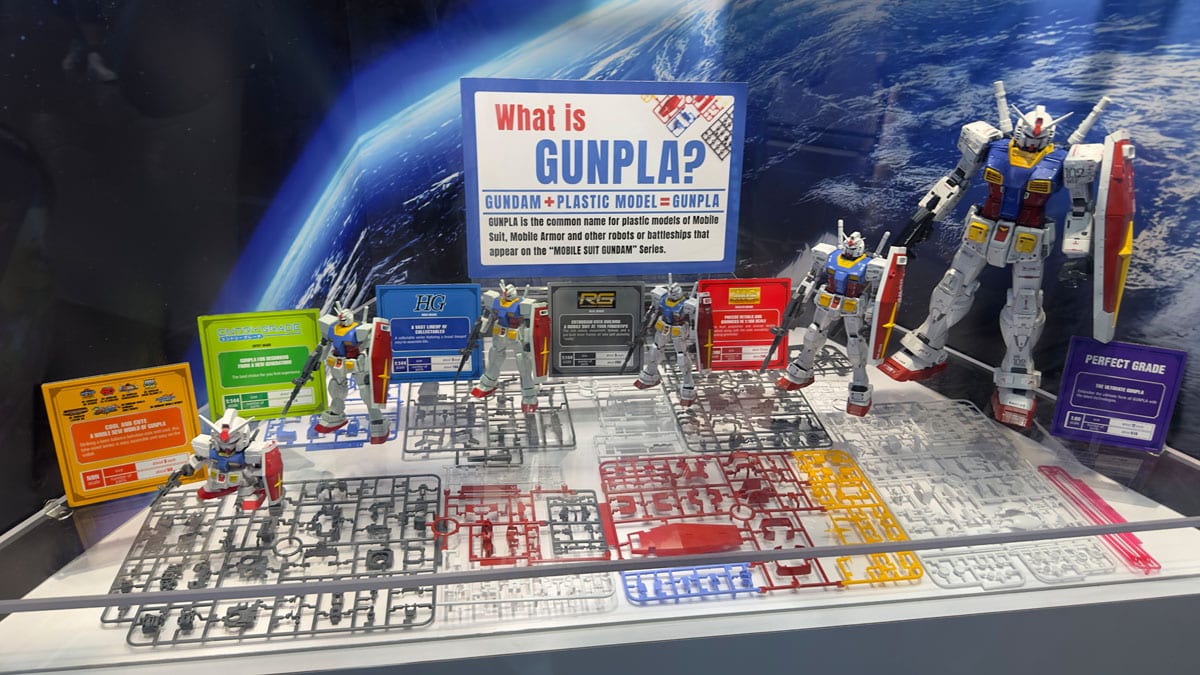 What is Gunpla display at the Gundam Gunpla booth