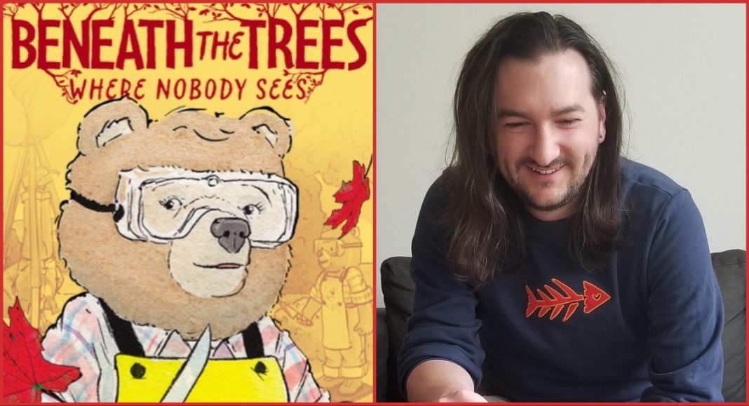 Beneath the Tress Where Nobody Sees cover and Ethan LeBlanc headshot