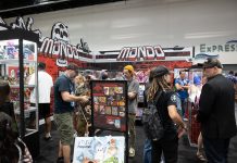 SDCC ’25: Mondo talks stunning Mumm-Ra figure and upcoming Ninja Turtles figures The Mondo booth on the SDCC convention floor full of convention goers.