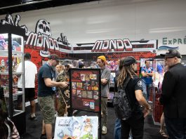 SDCC ’25: Mondo talks stunning Mumm-Ra figure and upcoming Ninja Turtles figures The Mondo booth on the SDCC convention floor full of convention goers.