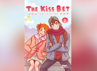 All About THE KISS BET, Vol. 2 Cover for The Kiss Bet, Vol.2 featuring Sara and Patrick sitting together.