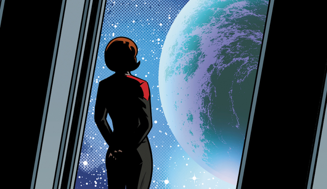Voyager - Homecoming cover Janeway looking out the window.